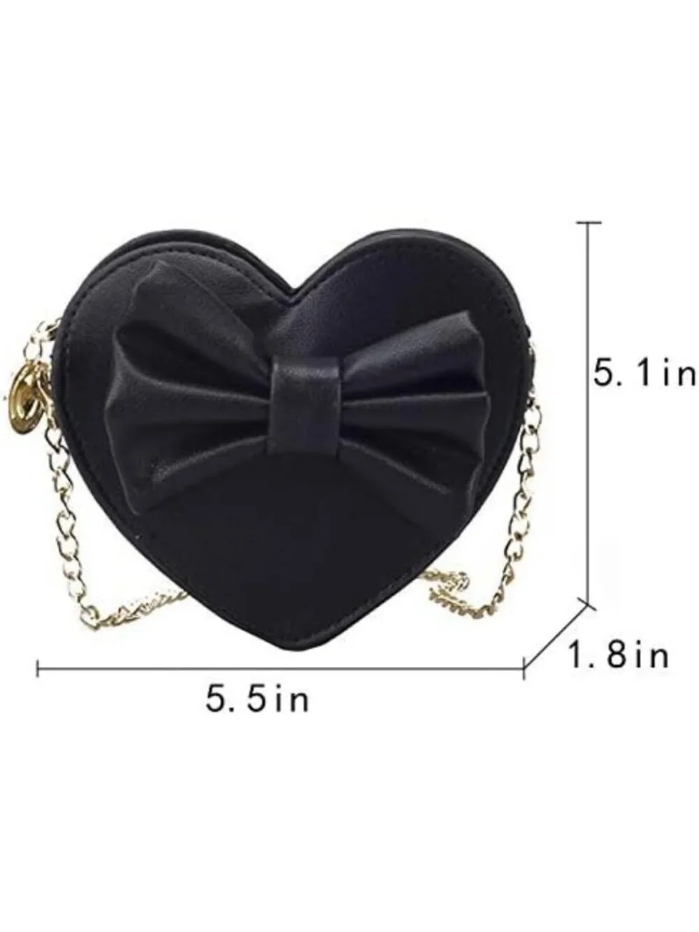 Cute Heart-Shaped Mini Coin Purse with Bowknot - Crossbody Handbag Wallet for